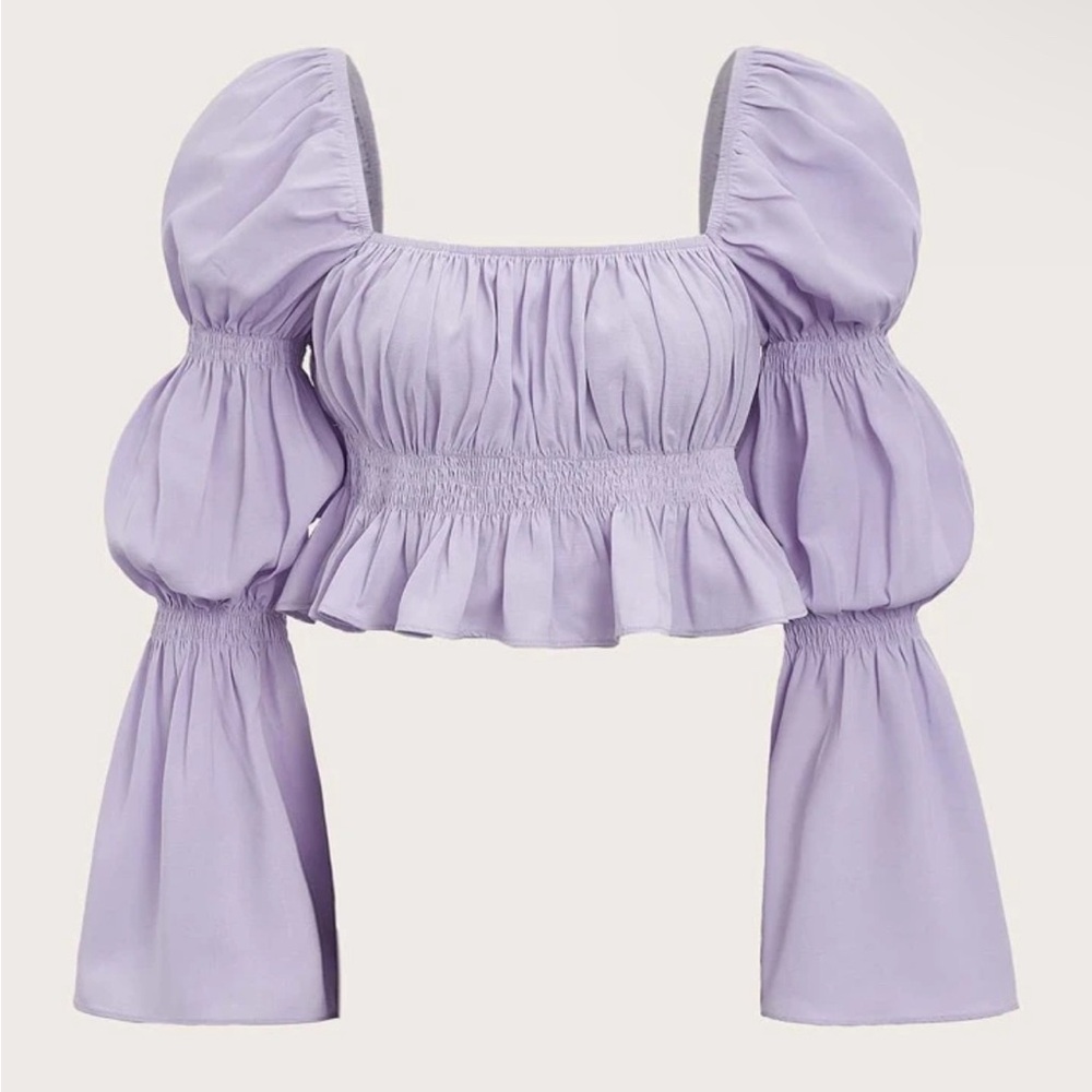 Purple flowy top